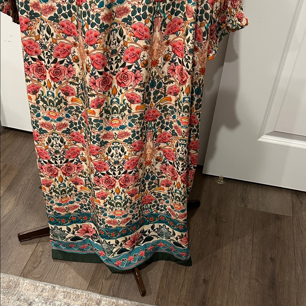 Natural Life Women’s Dara Midi Multicolor Floral Boho Tassels Dress SizeXL - Picture 9 of 11